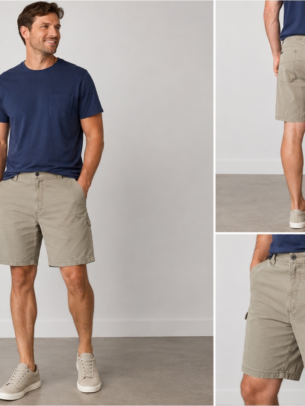 Men's Casual Cargo Shorts in Khaki